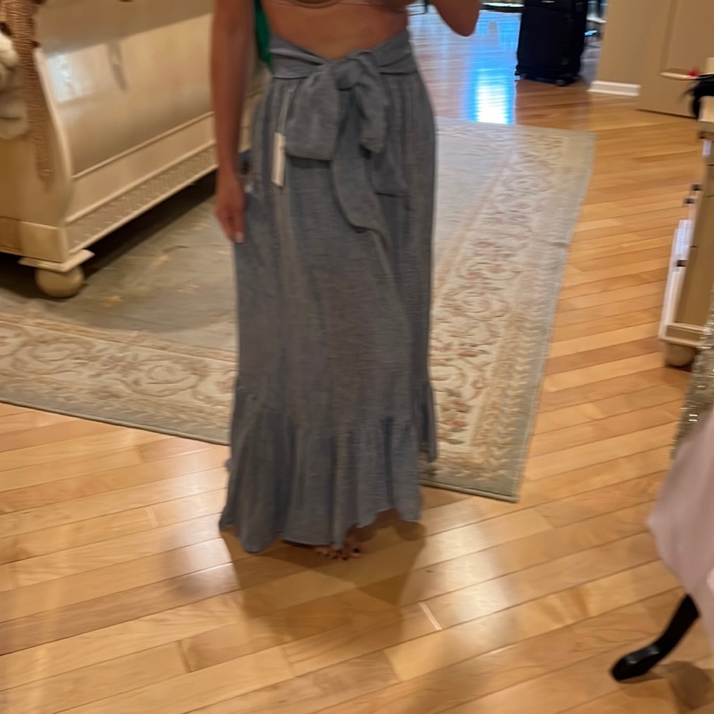lisa marie fernandez linen skirt with belt